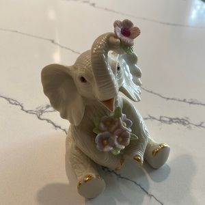 Lenox Good Luck Birthstone Elephant Pink Stone (October) Figurine